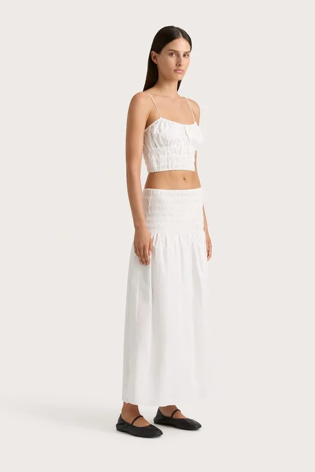 Women Baia Midi Skirt White Faithfull The Brand Skirts and Shorts Women Baia Midi Skirt White Faithfull The Brand Skirts and Shorts