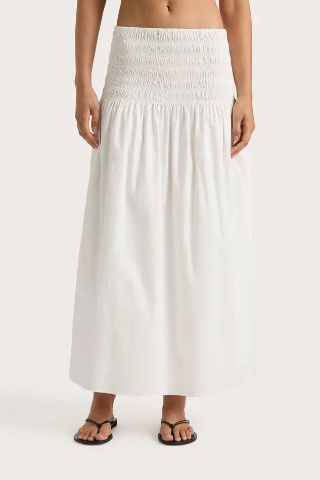 Women Baia Midi Skirt White Faithfull The Brand Skirts and Shorts Women Baia Midi Skirt White Faithfull The Brand Skirts and Shorts