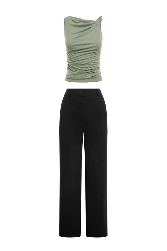 Women Basic Runaway The Label BLAKE TOP Sage