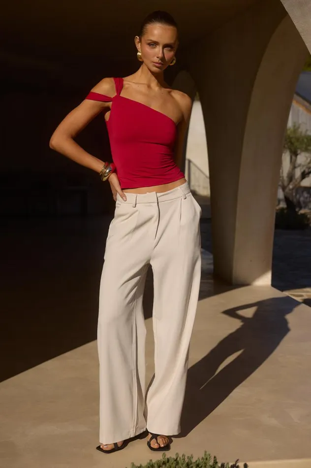 Women Basic Runaway The Label MARISON TOP Cherry Red