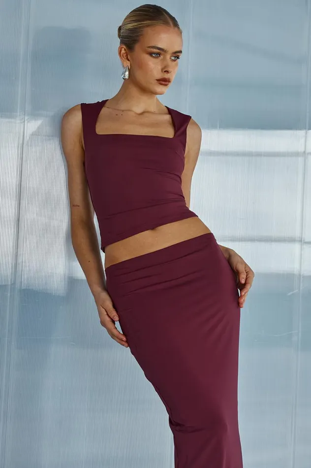 Women Basic Runaway The Label REIGN TOP Merlot