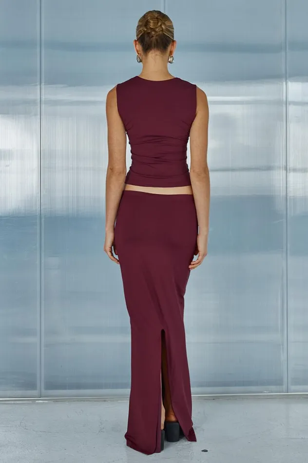 Women Basic Runaway The Label REIGN TOP Merlot