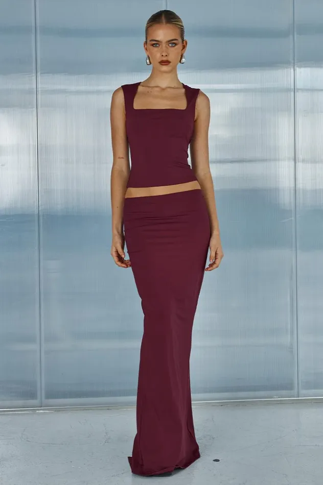 Women Basic Runaway The Label REIGN TOP Merlot