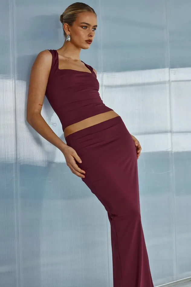 Women Basic Runaway The Label REIGN TOP Merlot