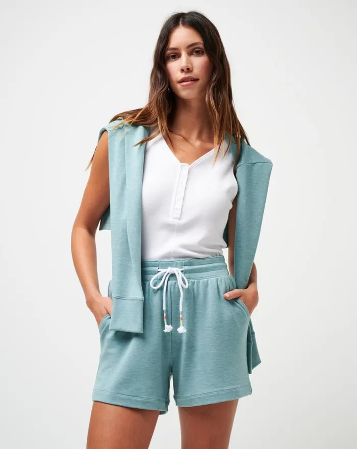 Women BEACH CRAZE CLOUD TERRY SHORT Heather Cameo TravisMathew Shorts