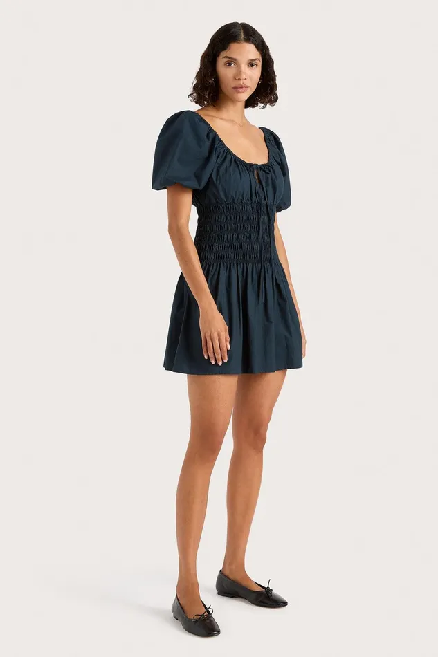 Women Beatrice Mini Dress Navy Faithfull The Brand Mini Dresses