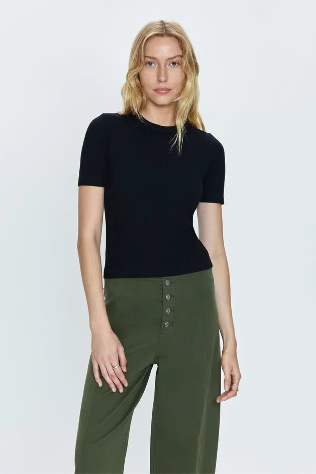 Women Bella Fitted Tee 8211 Noir Pistola Denim Tees and Tanks