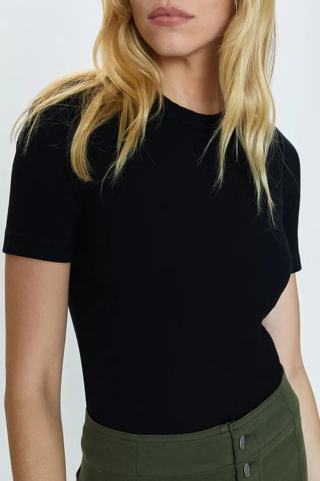 Women Bella Fitted Tee 8211 Noir Pistola Denim Tees and Tanks