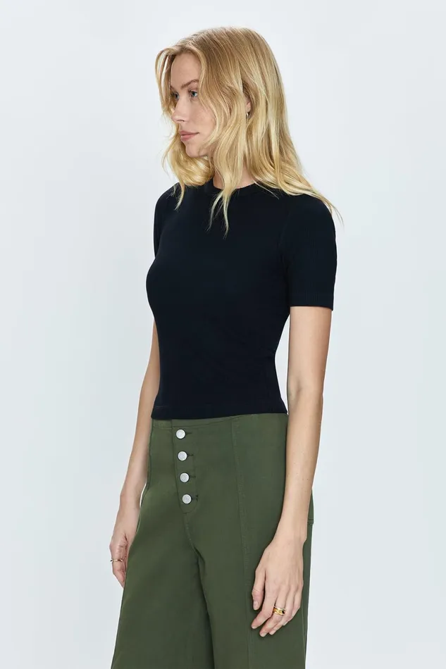 Women Bella Fitted Tee 8211 Noir Pistola Denim Tees and Tanks