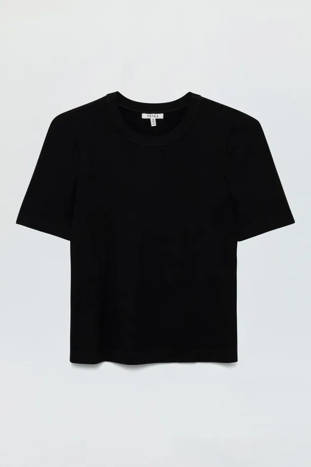 Women Bella Fitted Tee 8211 Noir Pistola Denim Tees and Tanks