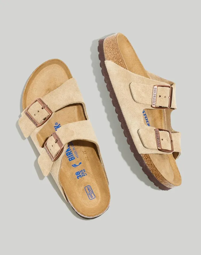 Women Birkenstock Arizona Soft Footbed Sandals In Nubuck Taupe Madewell Sandals Women Birkenstock Arizona Soft Footbed Sandals In Nubuck Taupe Madewell Sandals