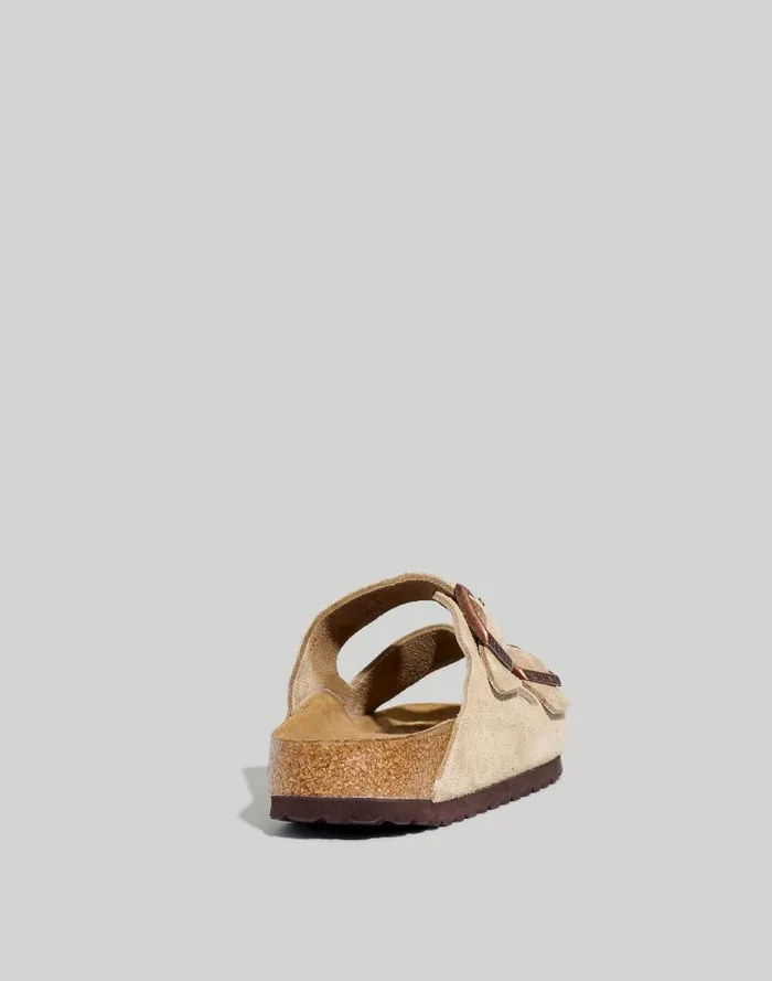 Women Birkenstock Arizona Soft Footbed Sandals In Nubuck Taupe Madewell Sandals