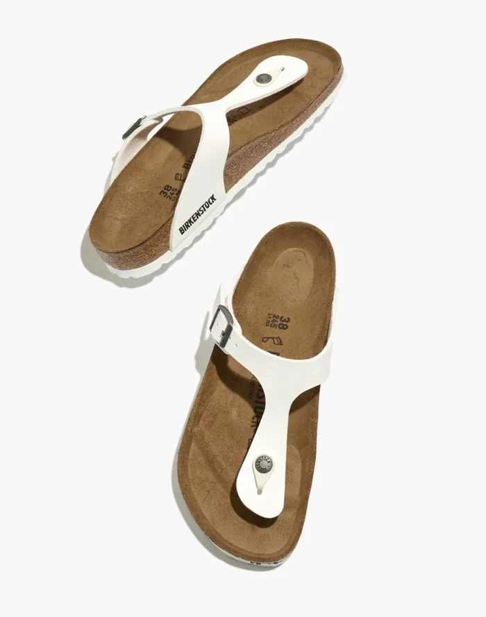 Women Birkenstock Gizeh Sandals In BirkoFlor White Madewell Sandals