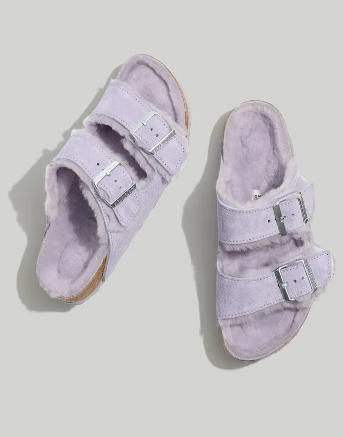 Women Birkenstock Suede Arizona Sandals In Shearling Purple Fog Suede Madewell Sandals Women Birkenstock Suede Arizona Sandals In Shearling Purple Fog Suede Madewell Sandals