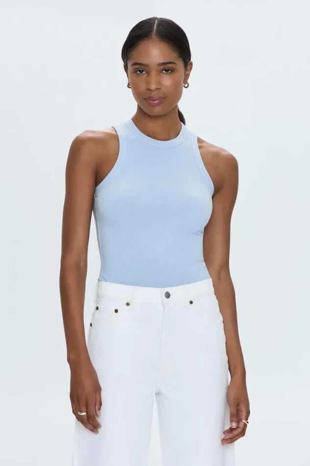 Women Blake Bodysuit 8211 Celestial Blue Pistola Denim Tees and Tanks