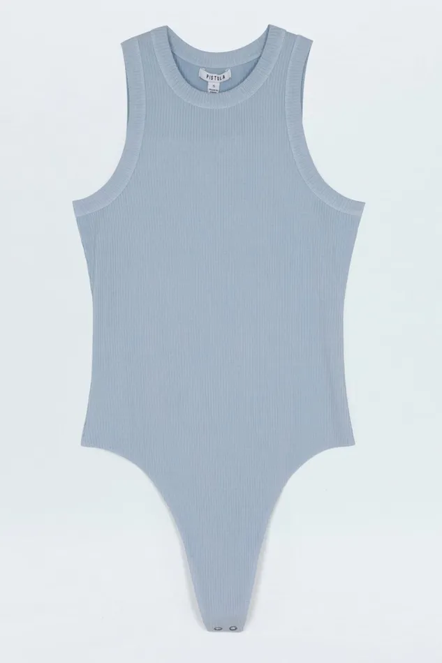 Women Blake Bodysuit 8211 Celestial Blue Pistola Denim Tees and Tanks
