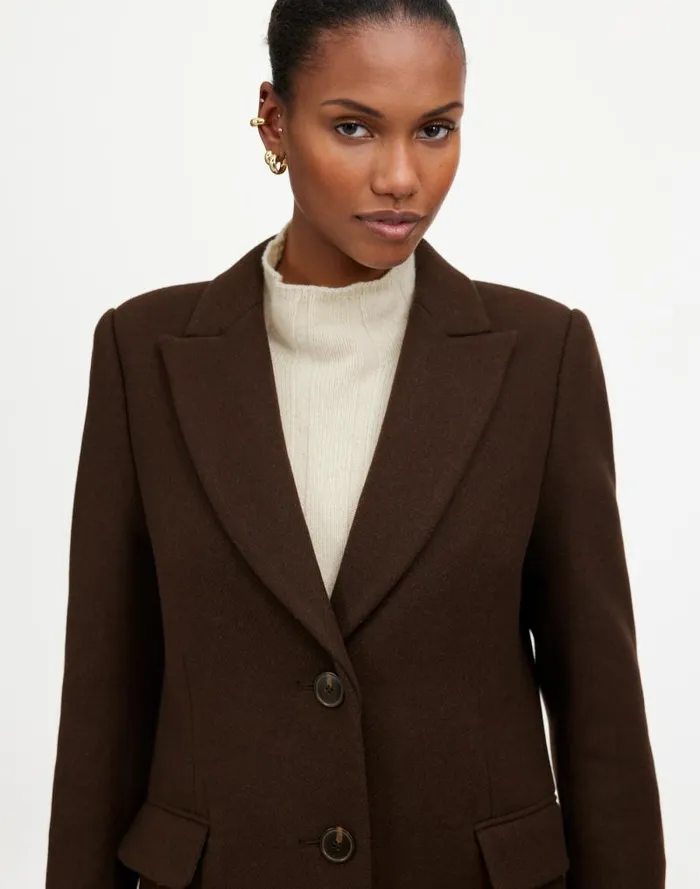 Women Blazer Coat In Insuluxe Fabric Hthr Cold Brew Madewell Coats Jackets