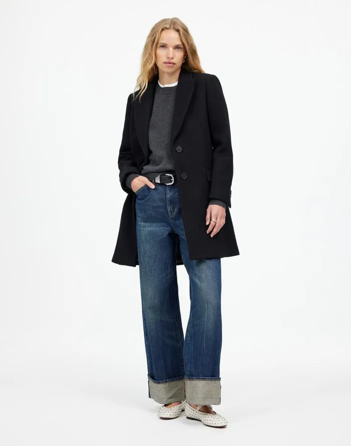 Women Blazer Coat In Insuluxe Fabric True Black Madewell Coats Jackets