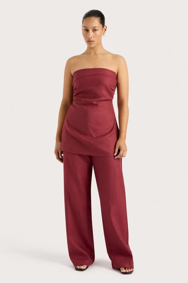 Women Boe Tunic Top Wine Faithfull The Brand Tops