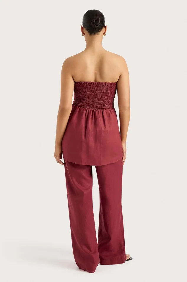 Women Boe Tunic Top Wine Faithfull The Brand Tops Women Boe Tunic Top Wine Faithfull The Brand Tops