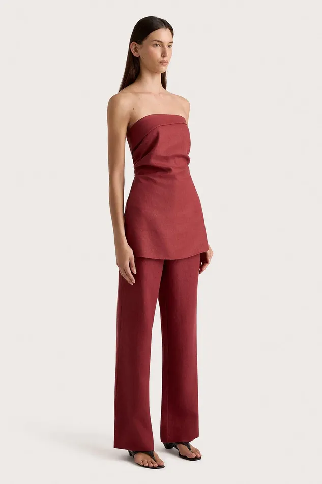 Women Boe Tunic Top Wine Faithfull The Brand Tops Women Boe Tunic Top Wine Faithfull The Brand Tops