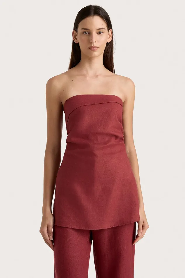 Women Boe Tunic Top Wine Faithfull The Brand Tops Women Boe Tunic Top Wine Faithfull The Brand Tops