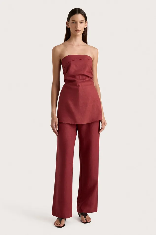 Women Boe Tunic Top Wine Faithfull The Brand Tops Women Boe Tunic Top Wine Faithfull The Brand Tops
