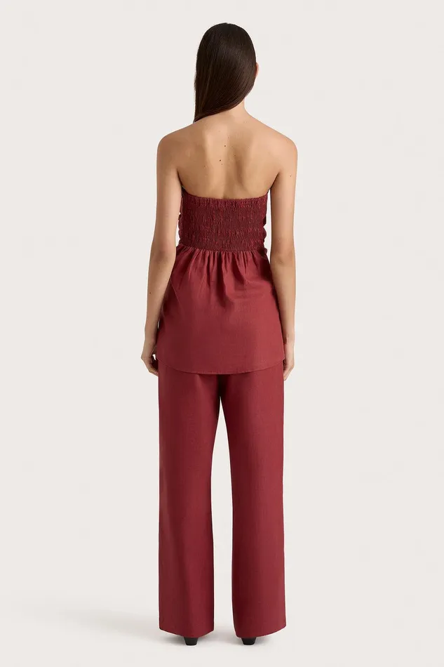 Women Boe Tunic Top Wine Faithfull The Brand Tops Women Boe Tunic Top Wine Faithfull The Brand Tops