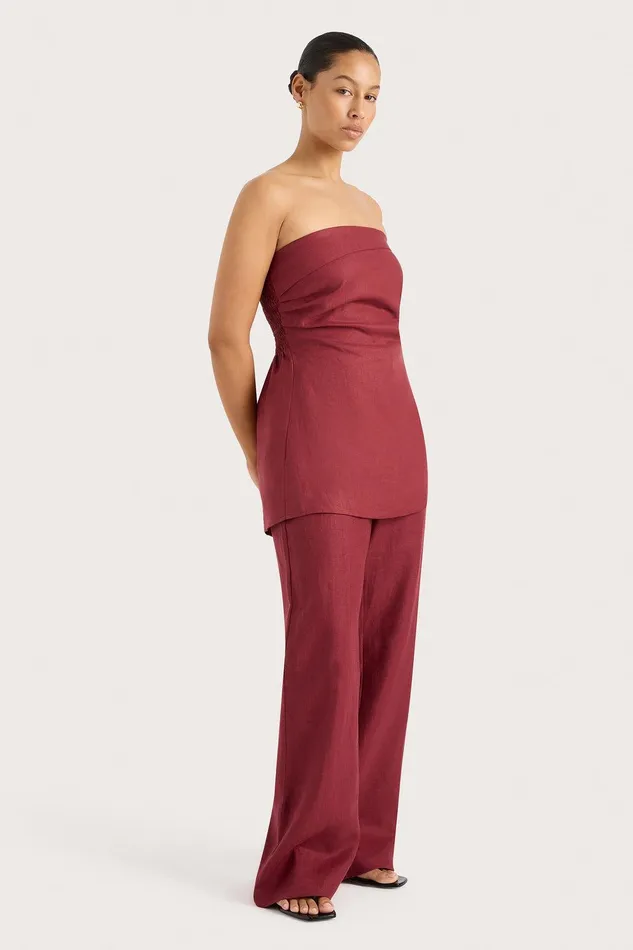 Women Boe Tunic Top Wine Faithfull The Brand Tops Women Boe Tunic Top Wine Faithfull The Brand Tops