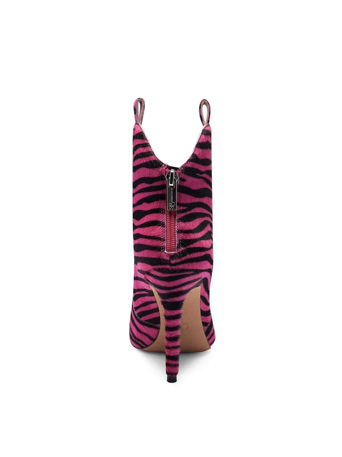 Women Boots and Booties Jessica Simpson Pixillez Western Bootie In Bright Pink Zebra Bright Pink Zebra