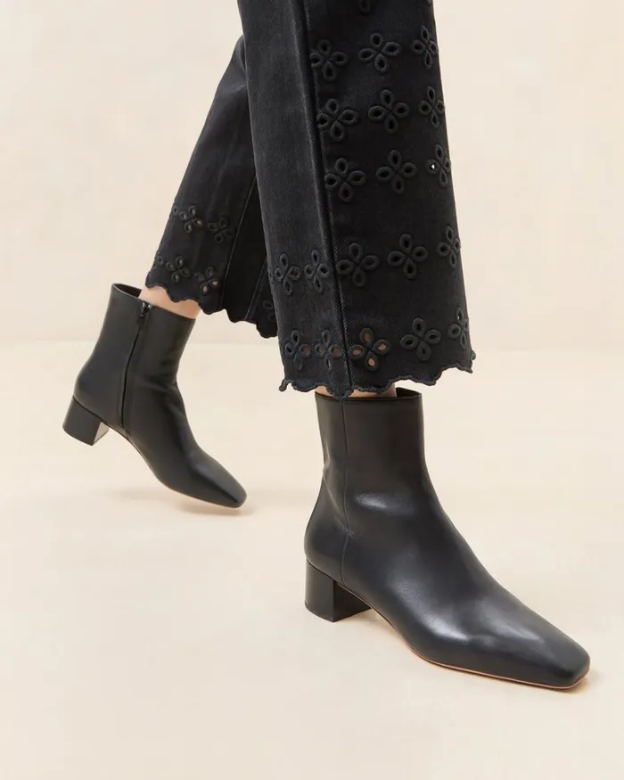 Women Boots Loeffler Randall Ginny Black Leather Ankle Boot Women Boots Loeffler Randall Ginny Black Leather Ankle Boot