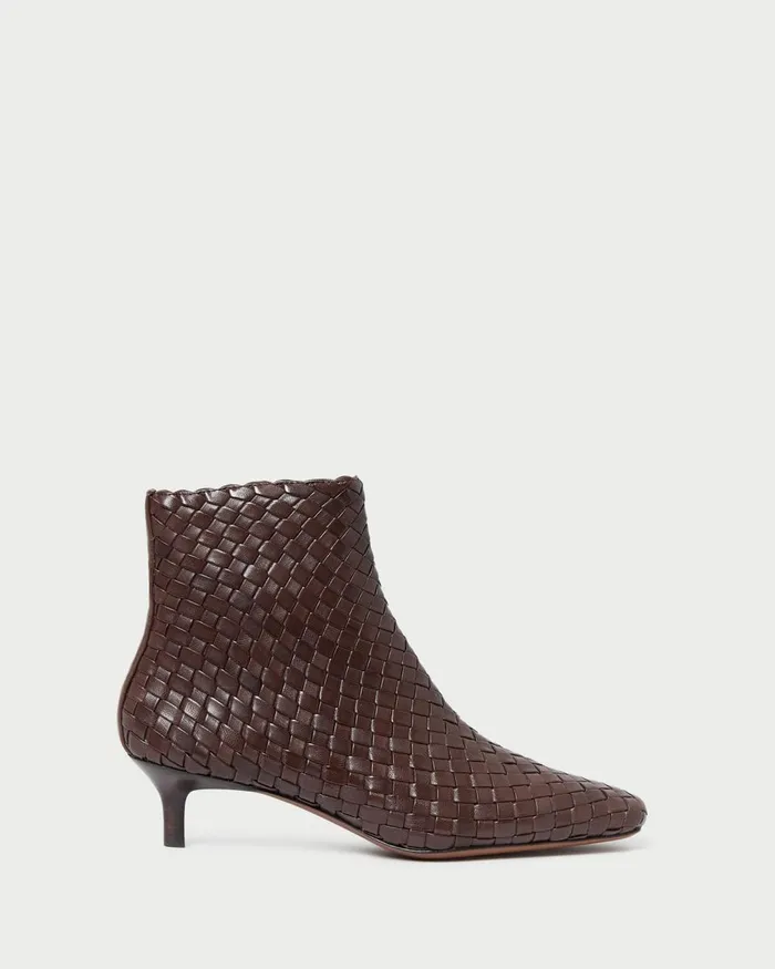 Women Boots Loeffler Randall Marcella Espresso Woven Ankle Boot