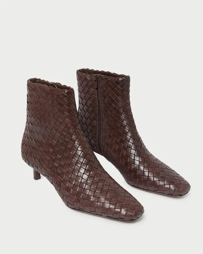 Women Boots Loeffler Randall Marcella Espresso Woven Ankle Boot Women Boots Loeffler Randall Marcella Espresso Woven Ankle Boot