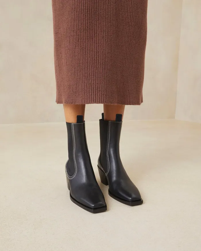 Women Boots Loeffler Randall Nat Black Mid Western Boot I Ankle Boots I Footwear Women Boots Loeffler Randall Nat Black Mid Western Boot I Ankle Boots I Footwear