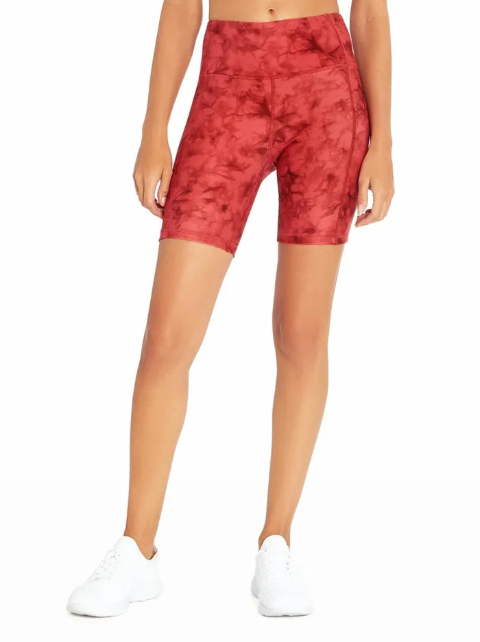 Women Bottoms Jessica Simpson Tummy Control Bermuda In Mineral Red Ink Tie Dye Mineral Red Ink Tie Dye