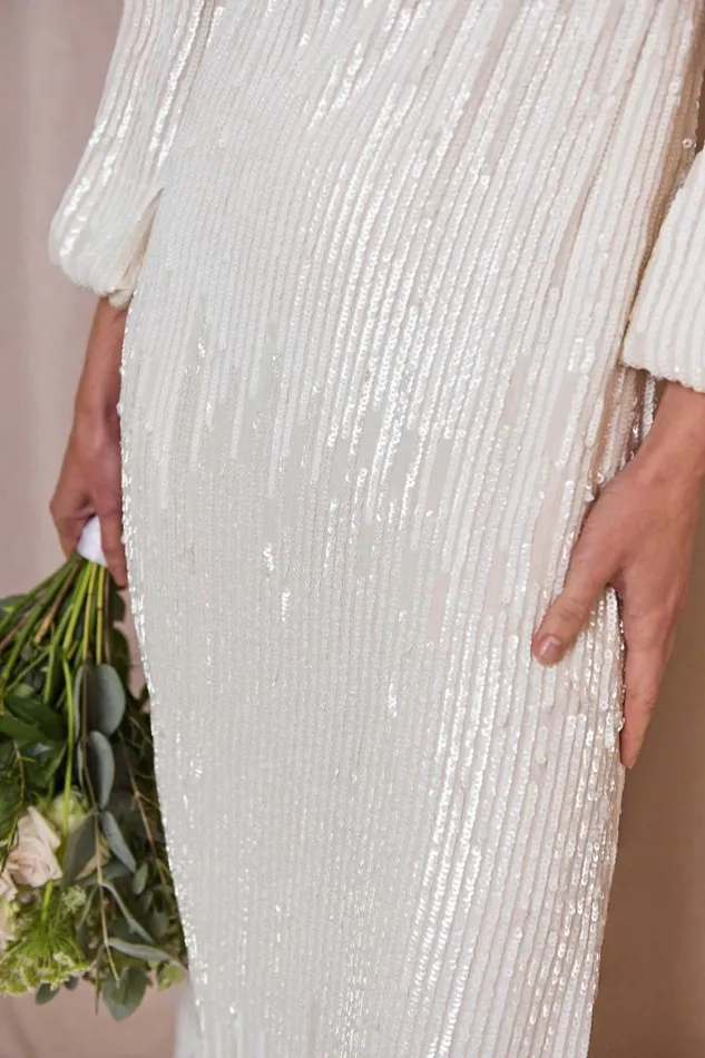 Women Bridal Party RIXO Coco Ivory Sequin Women Bridal Party RIXO Coco Ivory Sequin