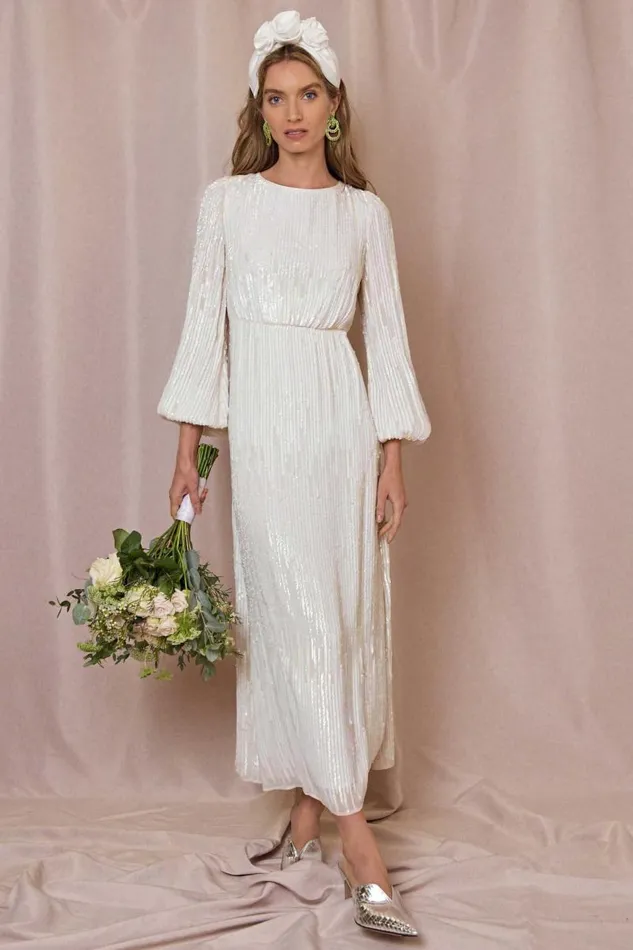 Women Bridal Party RIXO Coco Ivory Sequin Women Bridal Party RIXO Coco Ivory Sequin