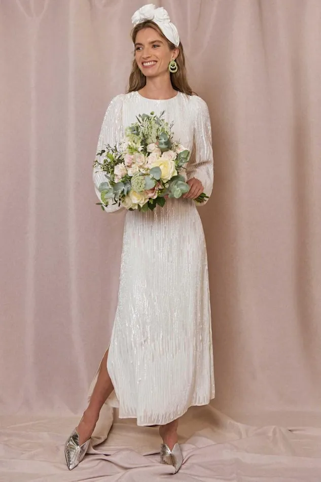 Women Bridal Party RIXO Coco Ivory Sequin Women Bridal Party RIXO Coco Ivory Sequin