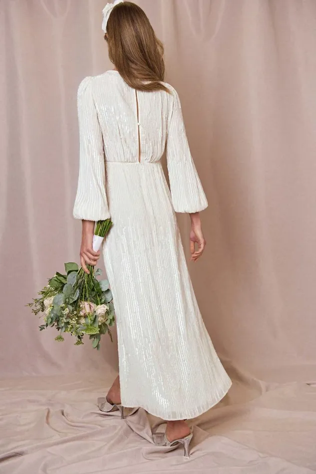 Women Bridal Party RIXO Coco Ivory Sequin Women Bridal Party RIXO Coco Ivory Sequin