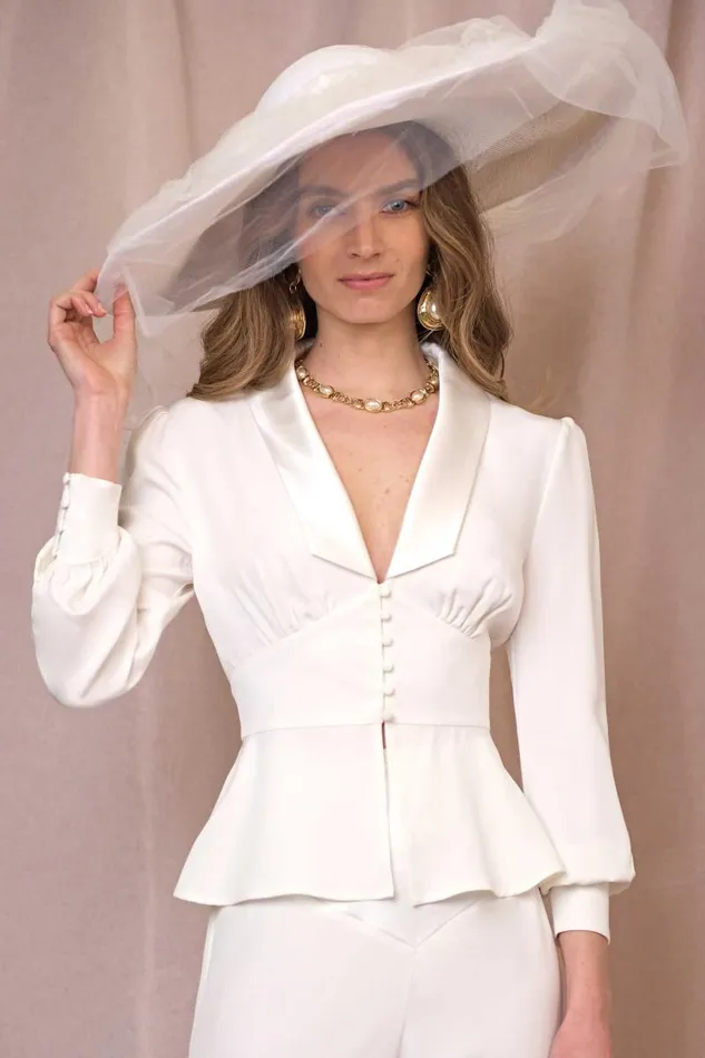 Women Bridal RIXO Adeline Satin Back Silk Crepe Women Bridal RIXO Adeline Satin Back Silk Crepe