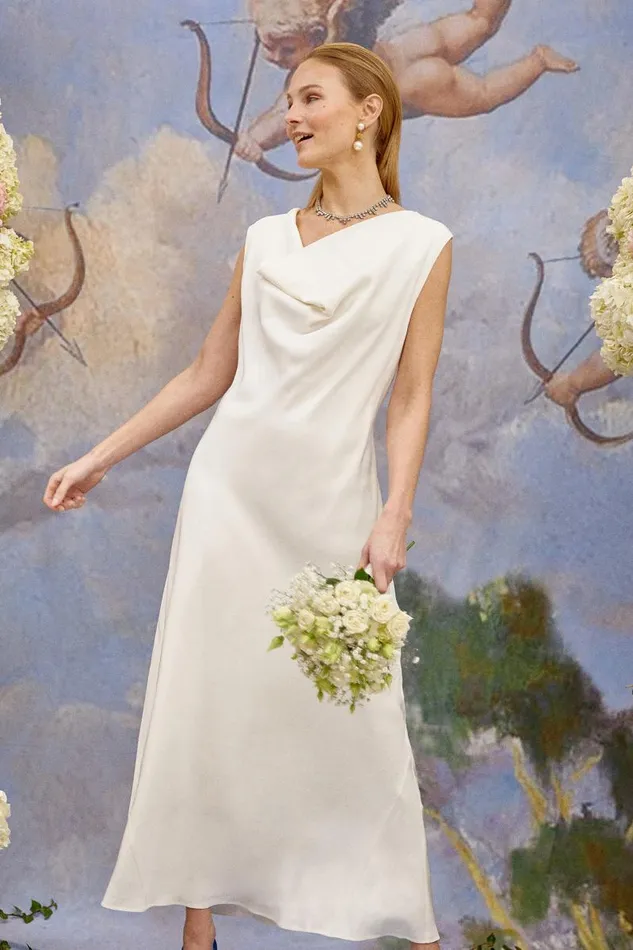 Women Bridal RIXO Ana Satin Back Silk Crepe