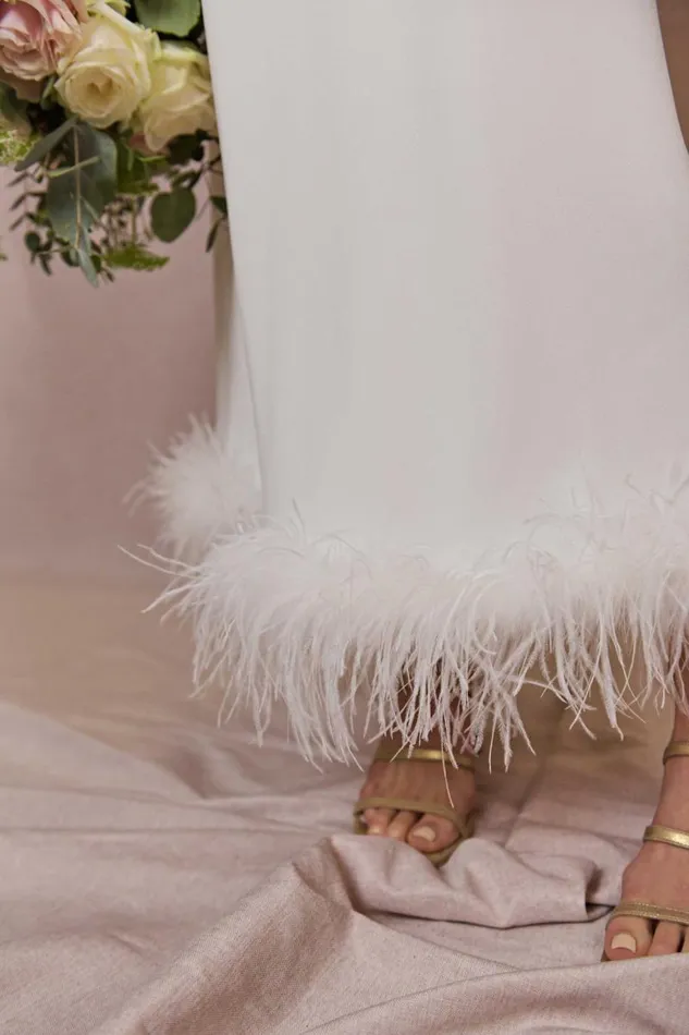 Women Bridal RIXO Mya Ivory Feathers Women Bridal RIXO Mya Ivory Feathers