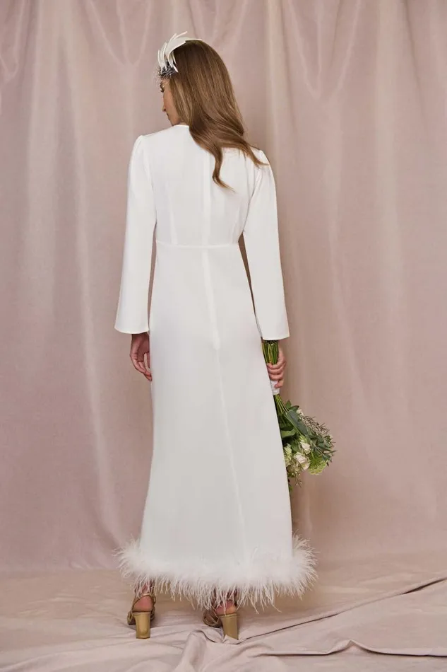 Women Bridal RIXO Mya Ivory Feathers Women Bridal RIXO Mya Ivory Feathers