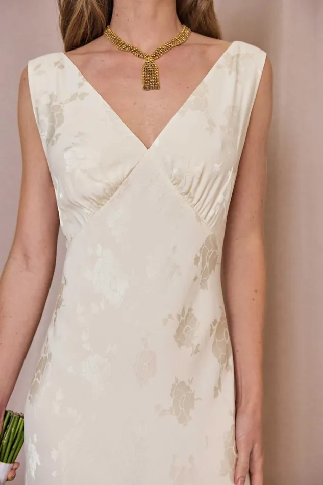 Women Bridal RIXO Sandrine Ivory Poppy Jacquard Women Bridal RIXO Sandrine Ivory Poppy Jacquard