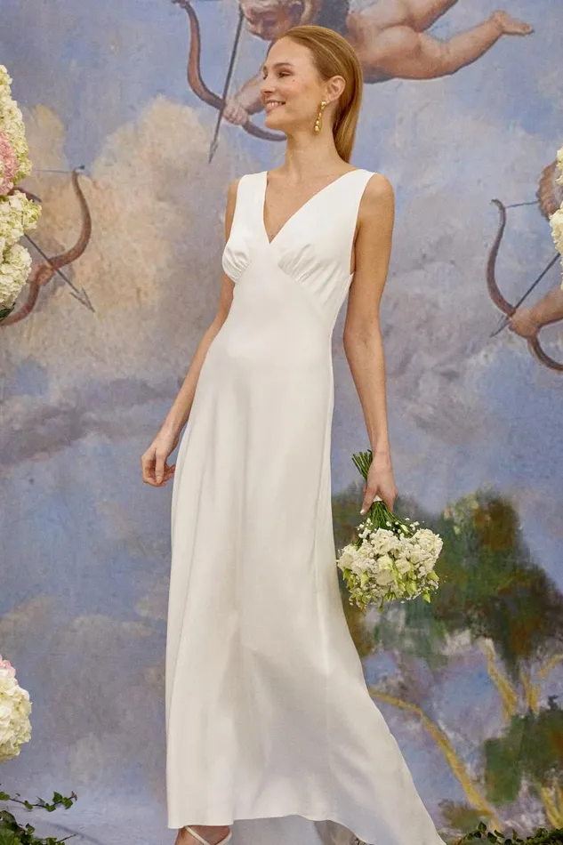 Women Bridal RIXO Zeta Satin Back Silk Crepe