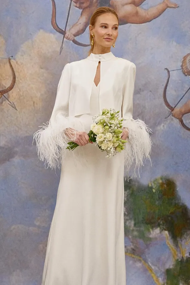 Women Bridal RIXO Zeta Satin Back Silk Crepe Women Bridal RIXO Zeta Satin Back Silk Crepe