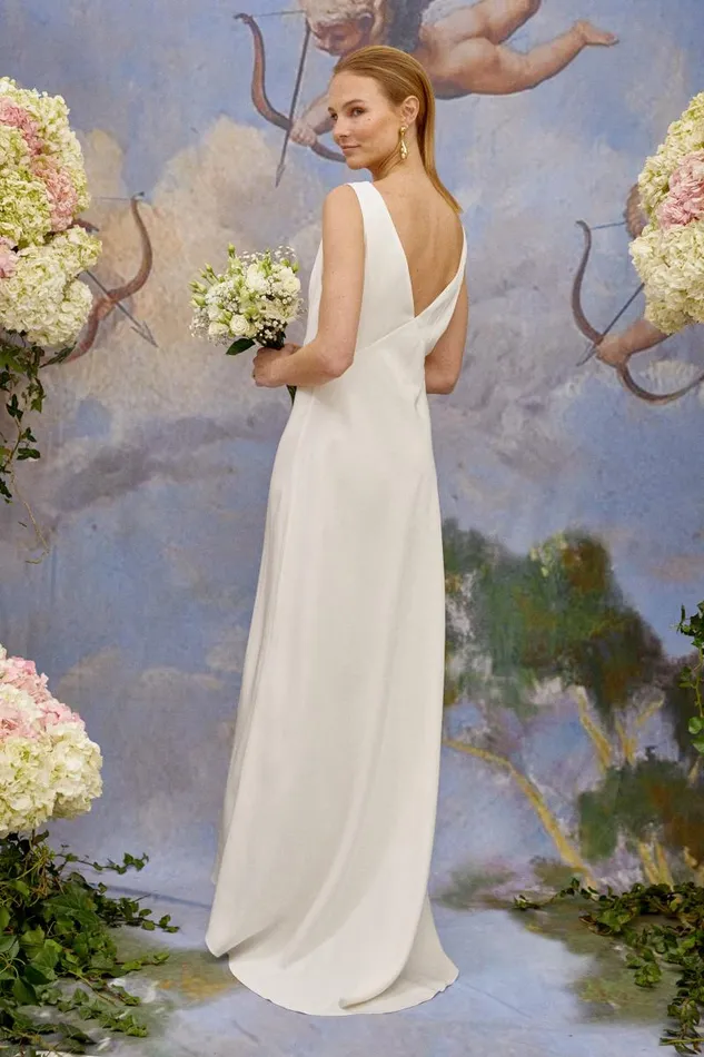 Women Bridal RIXO Zeta Satin Back Silk Crepe Women Bridal RIXO Zeta Satin Back Silk Crepe