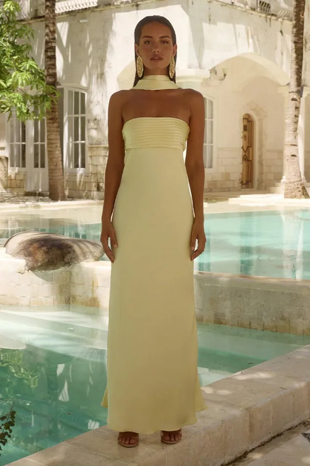 Women Bridesmaids Dresses Runaway The Label ELSA MAXI DRESS Lemon