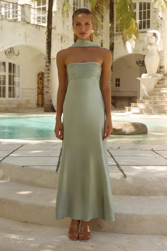 Women Bridesmaids Dresses Runaway The Label ELSA MAXI DRESS Sage