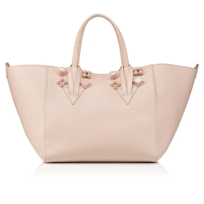 Women Cabachic Small Tote Bag 8211 Grained Calf Leather And Spikes Couronnes 8211 Leche Leche Christian Louboutin Totes Women Cabachic Small Tote Bag 8211 Grained Calf Leather And Spikes Couronnes 8211 Leche Leche Christian Louboutin Totes